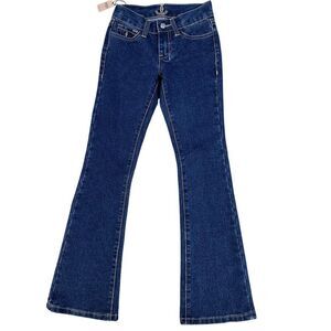 NWT South Texas Dark Wash Flare Bottom Hippie BOHO Denim Jeans Girls Size 7 Tall
